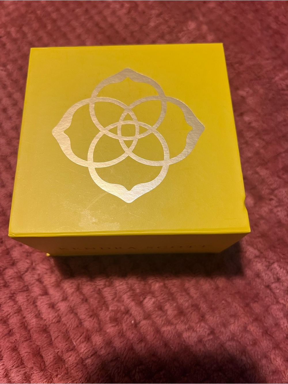 Small empty jewelry Box Kendra Scott Yellow Decorative Box with gold  Motif